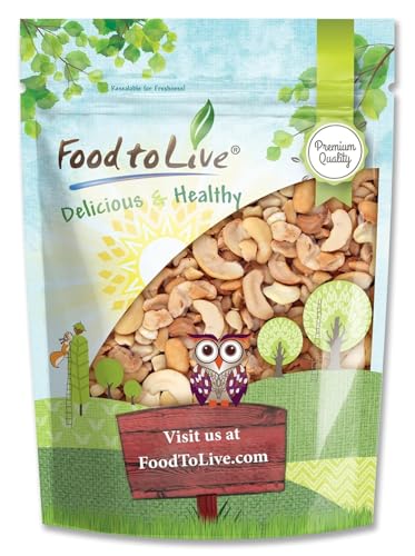 Food to Live - Dry Roasted Cashew Halves and Pieces, 8 Ounces – Unsalted Oven Roasted, No Oil Added, Keto, Kosher. High in Protein, Healthy Fats.