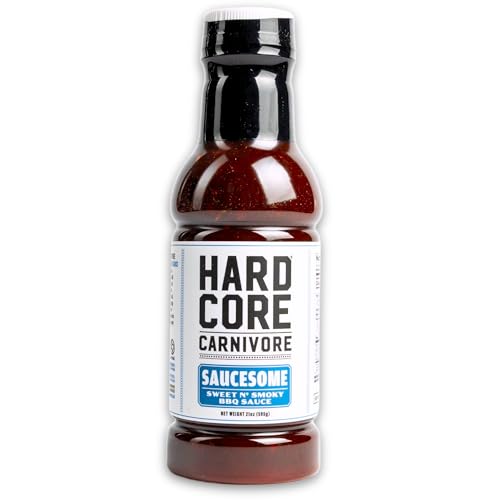 Hardcore Carnivore Saucesome BBQ Sauce (21 oz Bottle) Texas-Made Classic Sweet and Smoky Flavor